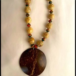 Wooden beaded necklace